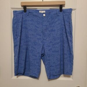 Peter Millar Shackleford Shorts Mens 38 Blue Performance Hybrid‎ Nautical Print